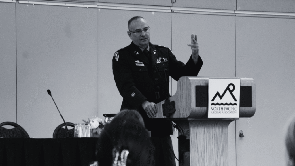 Colonel Dr. Martin Schreiber keynote speaker North Pacific Surgical Association 2025